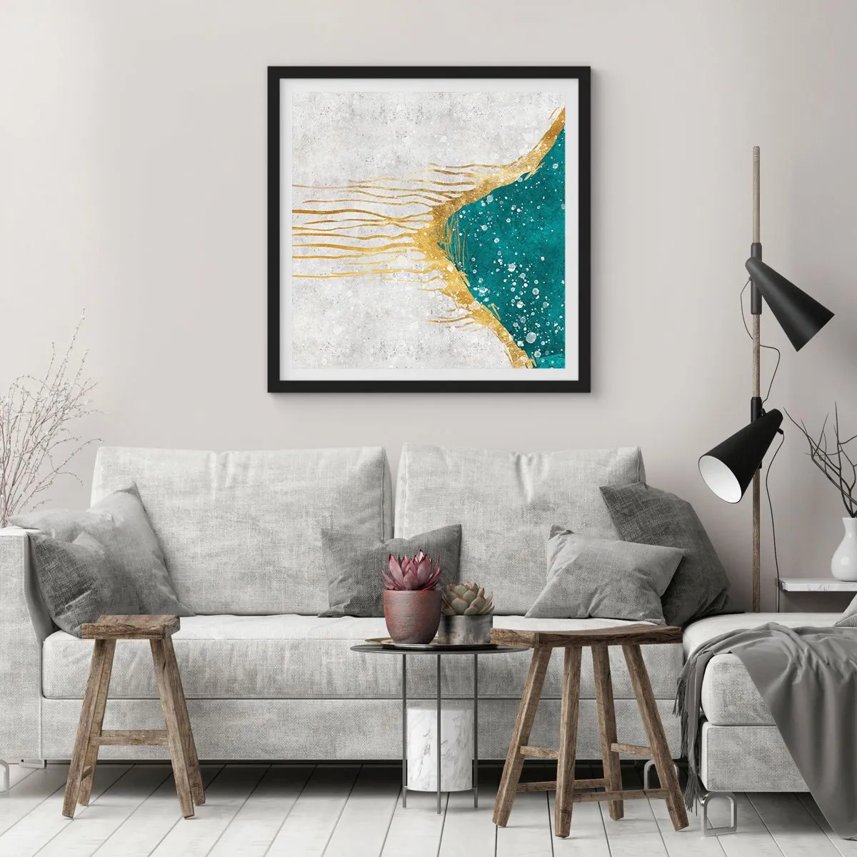 Plakát v černém rámu - Zlatý příliv - 50x50 cm