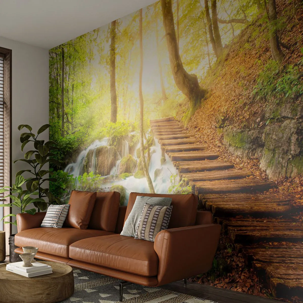 Fototapeta Samolepicí Deluxe Sticker - Vytoužený chlad - Krajina, Vodopád, Les - 250x175 cm