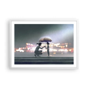 Plakát v bílém rámu - A vše je v pořádku - 70x50 cm