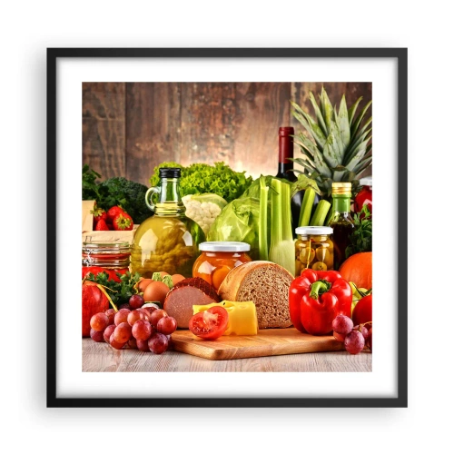 Plakát v černém rámu - Uzené, pečené, marinované - 50x50 cm