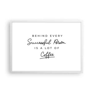 Plakát v bílém rámu - Tajemství úspěchu - 70x50 cm