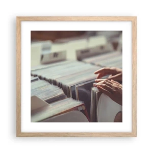 Plakát v rámu světlý dub - Hledání emocí - 40x40 cm