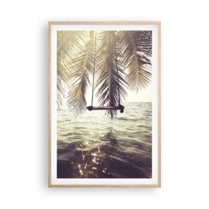 Plakát v rámu světlý dub - Houpat se libovolně v oblacích - 61x91 cm