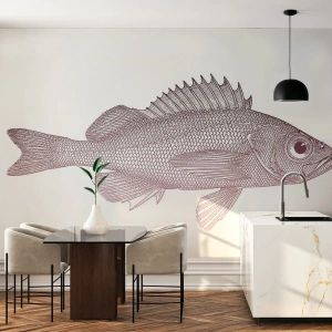 Fototapeta Premium Sand - Ryba s velkýma očima - Ryba, Pod vodou, Minimalistický - 400x280 cm