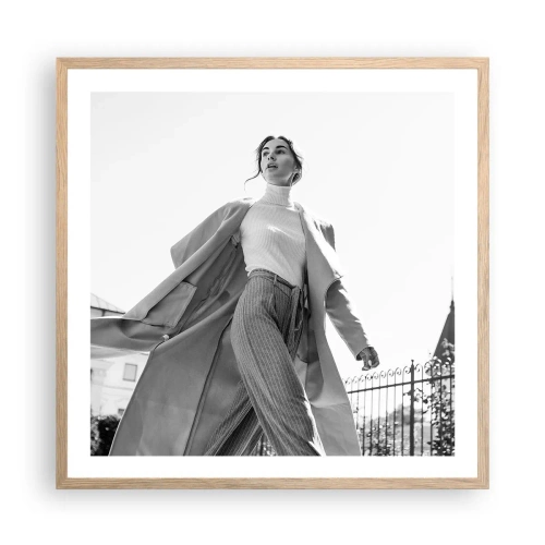 Plakát v rámu světlý dub - Jdeš se mnou? - 60x60 cm