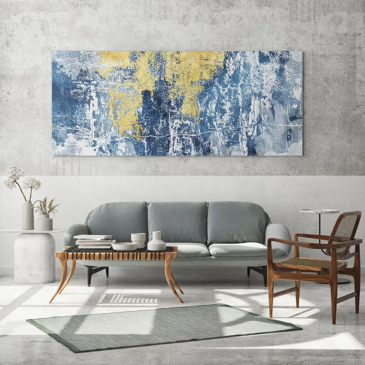Obraz na skle - Abstrakce s dobrou náladou - 100x40 cm