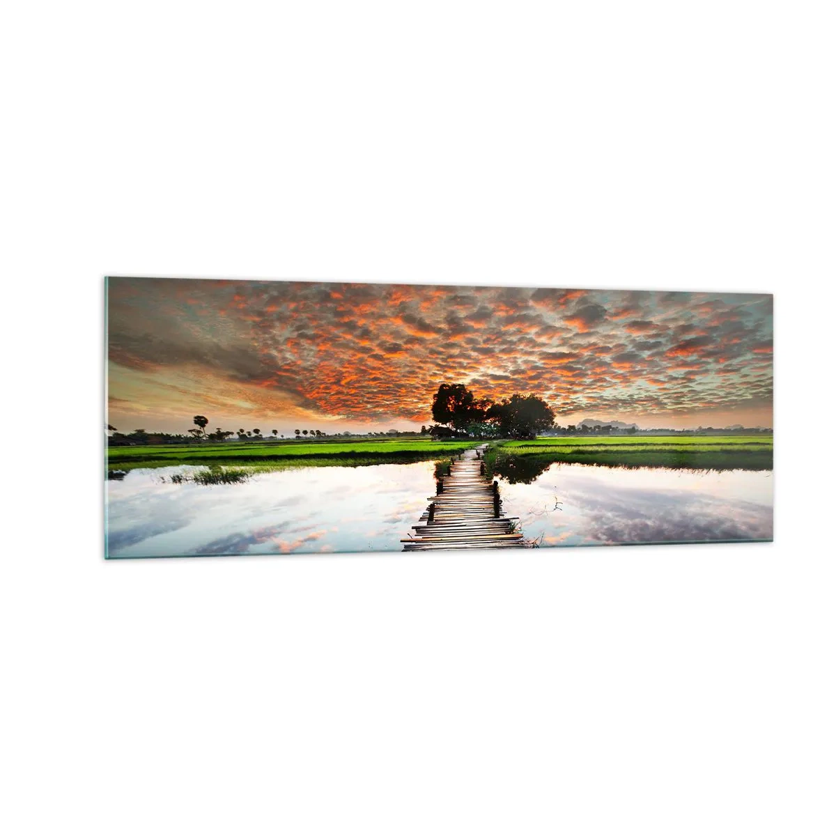 Obraz na skle - Roztáhněte ruce - dýchejte  - 140x50 cm