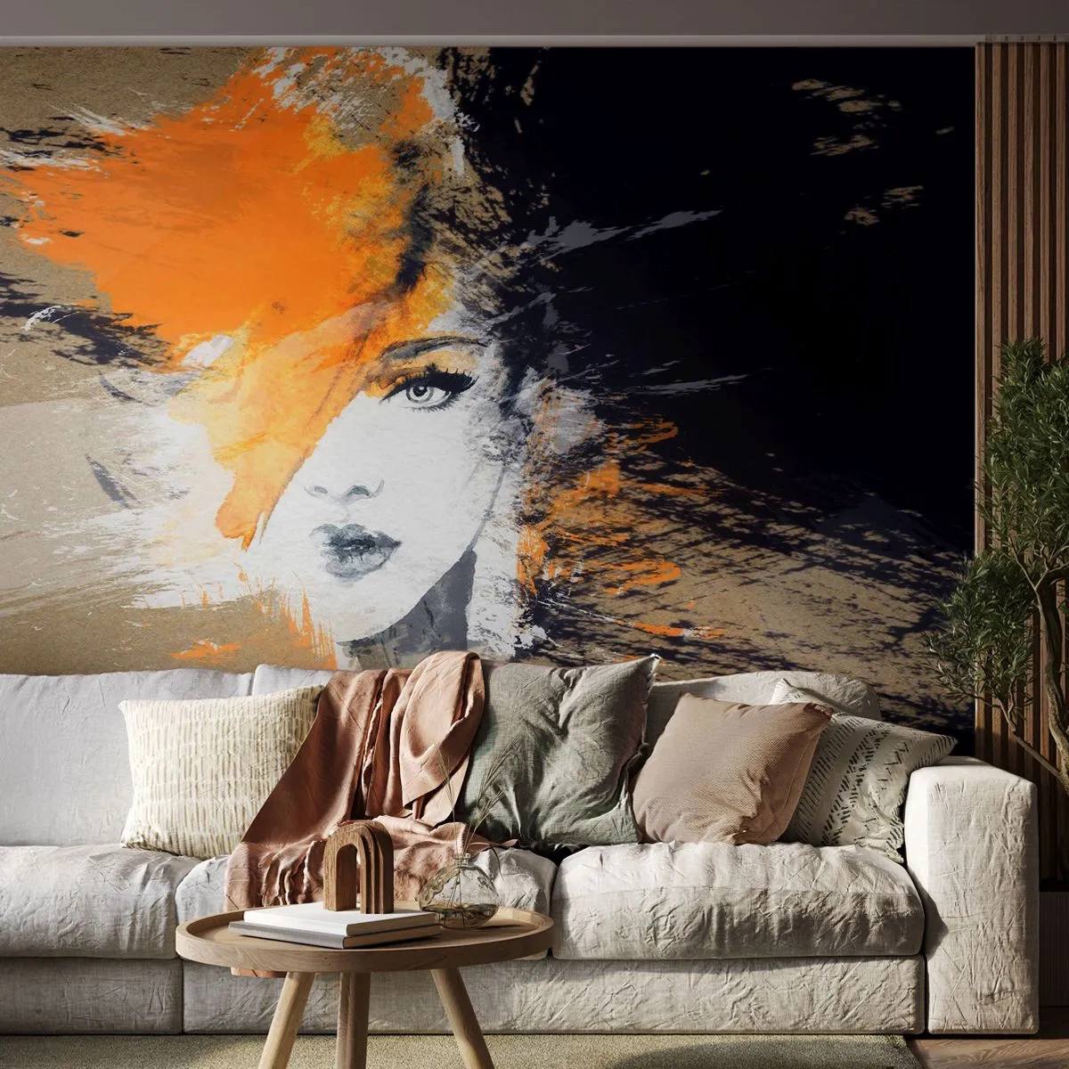 Fototapeta Samolepicí Deluxe Sticker - A je světlo - Abstrakce, ženská tvář, Žena - 250x175 cm