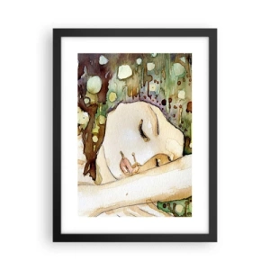 Plakát v černém rámu - Smaragdově-fialový sen - 30x40 cm