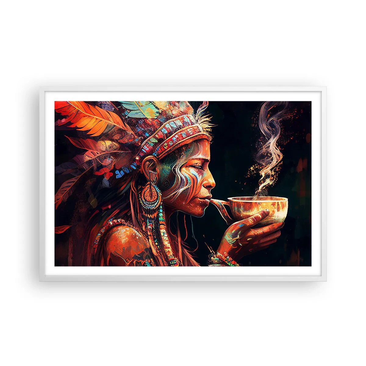 Plakát v bílém rámu - Magický rituál - 91x61 cm