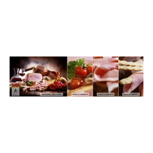 Vzor Fototapety Samolepicí Deluxe Sticker - Kulinární snění s karafou - Gastronomie, Maso, Rajčata - 100x30 cm
