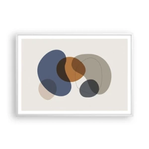 Plakát v bílém rámu - Kapky barev - 100x70 cm