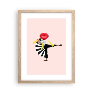 Plakát v rámu světlý dub - Surrealistický pop-art - 30x40 cm