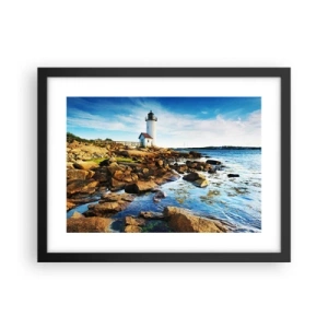 Plakát v černém rámu - Vraťte se šťastně, čekám - 40x30 cm