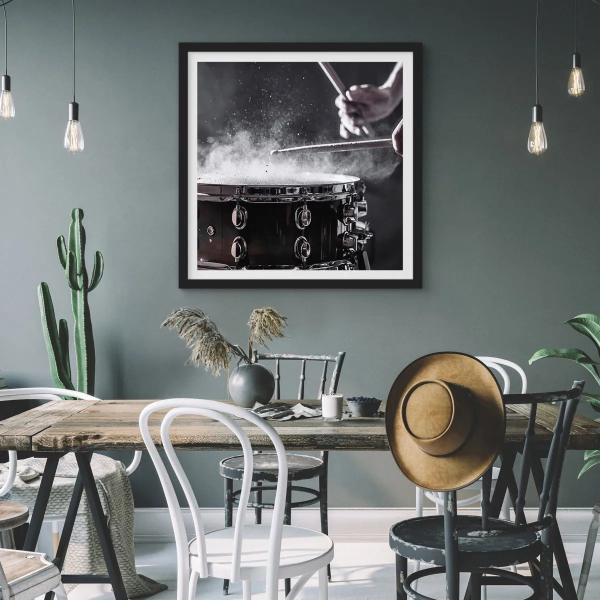 Plakát v černém rámu - Puls hudby - 60x60 cm