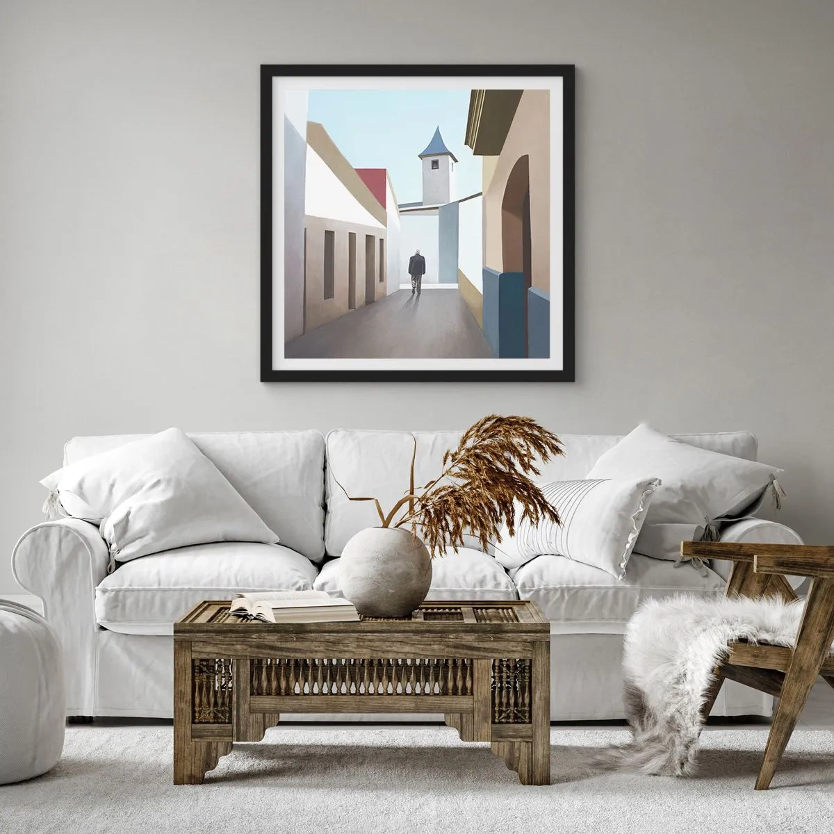 Plakát v černém rámu - Slunečná procházka - 50x50 cm