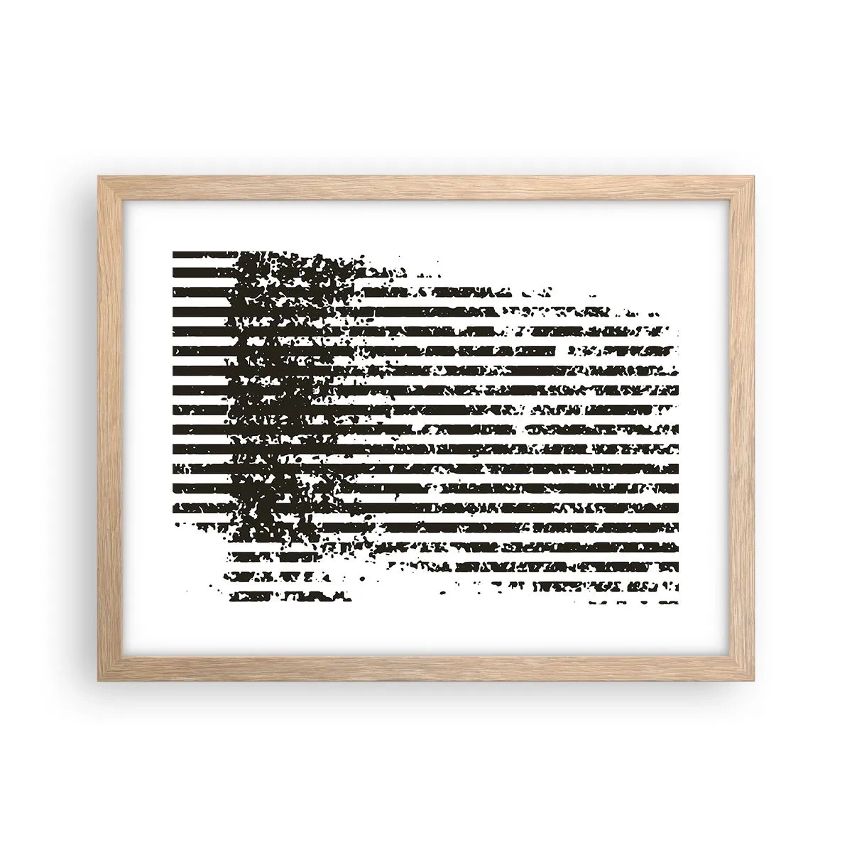 Plakát v rámu světlý dub - Rytmus a šum - 40x30 cm