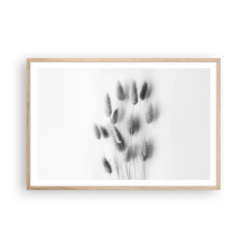 Plakát v rámu světlý dub - Její načechranost tráva - 91x61 cm