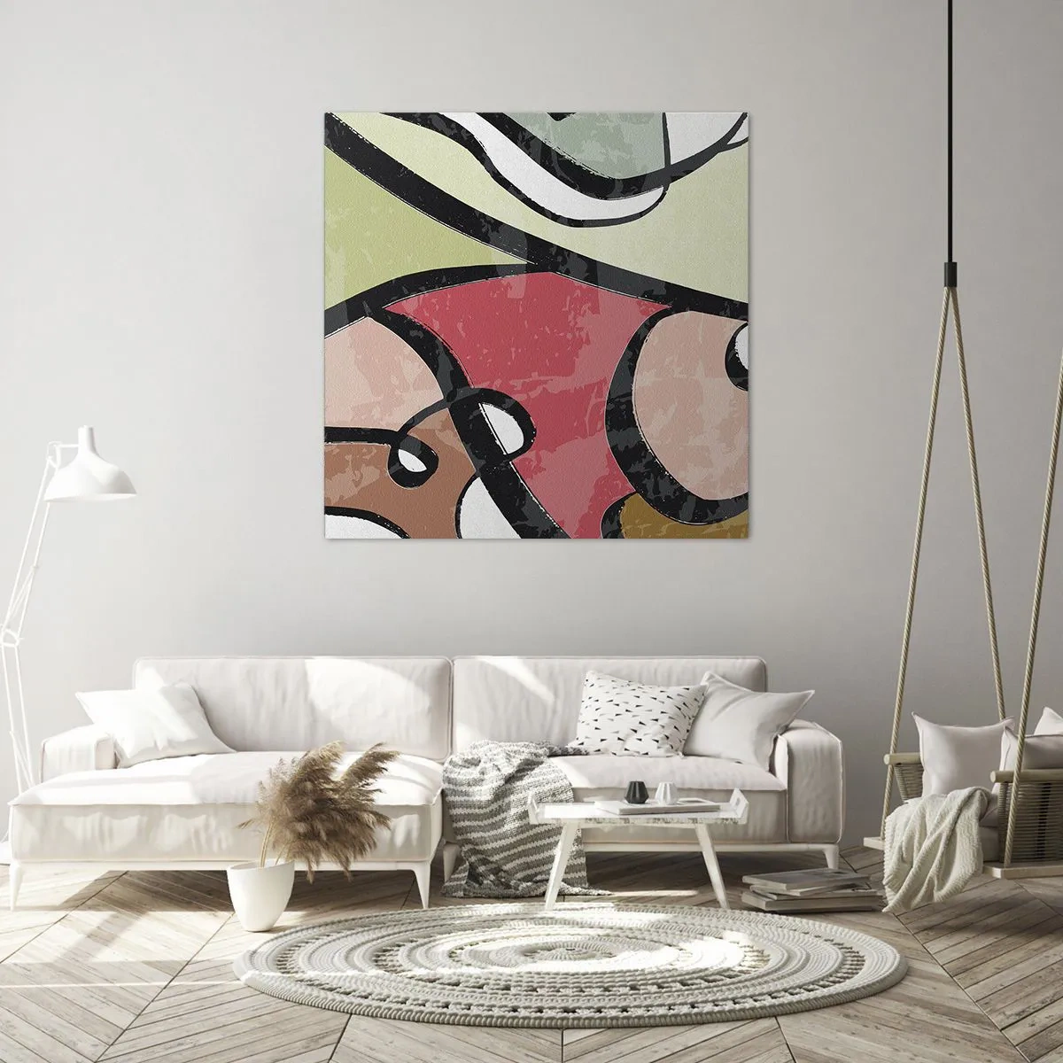 Obraz na plátně - Piruety uprostřed barev - 70x70 cm