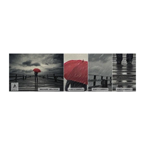 Vzor Fototapety Premium Canvas - Nevadí, že prší - Dřevěné molo, Moře, Procházka v dešti - 100x30 cm