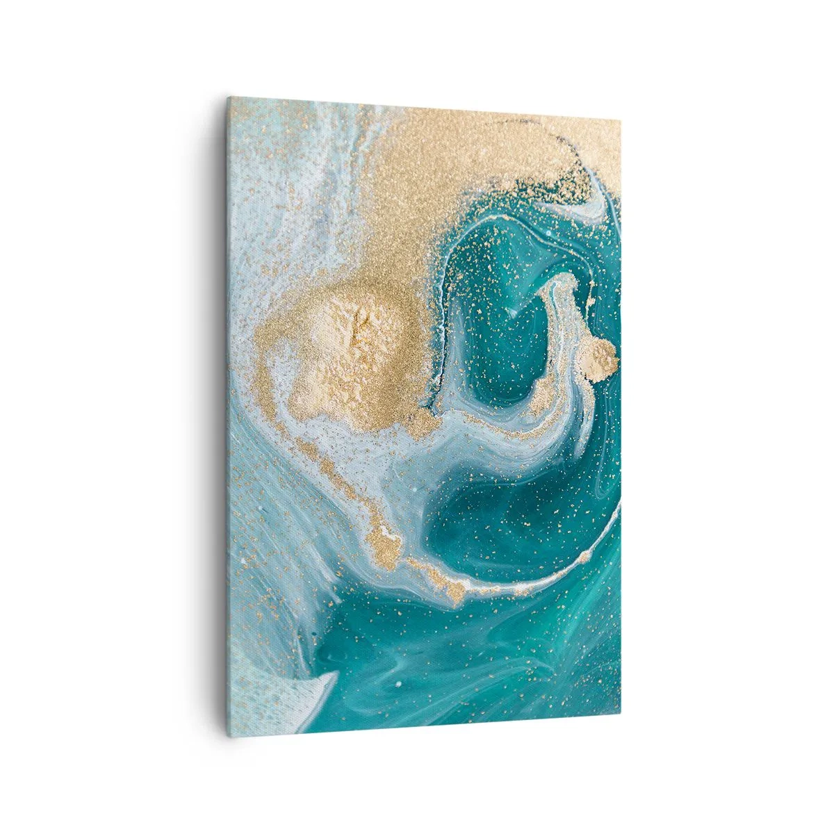 Obraz na plátně - Vír zlaté a tyrkysové - 70x100 cm