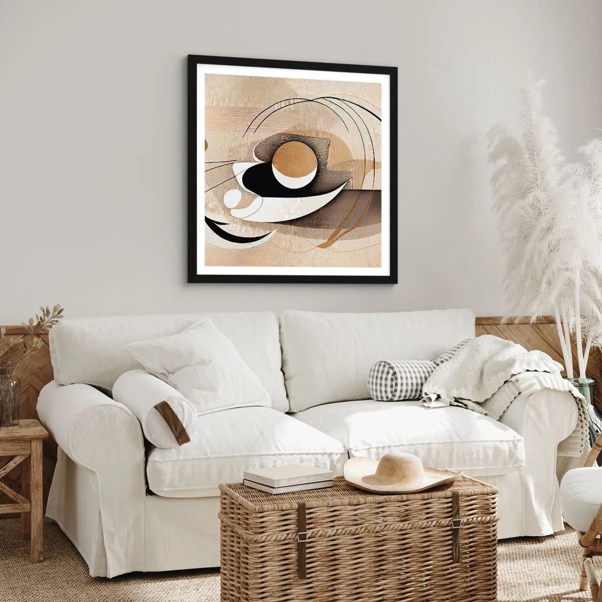 Plakát v černém rámu - Kompozice: podstata věcí - 60x60 cm