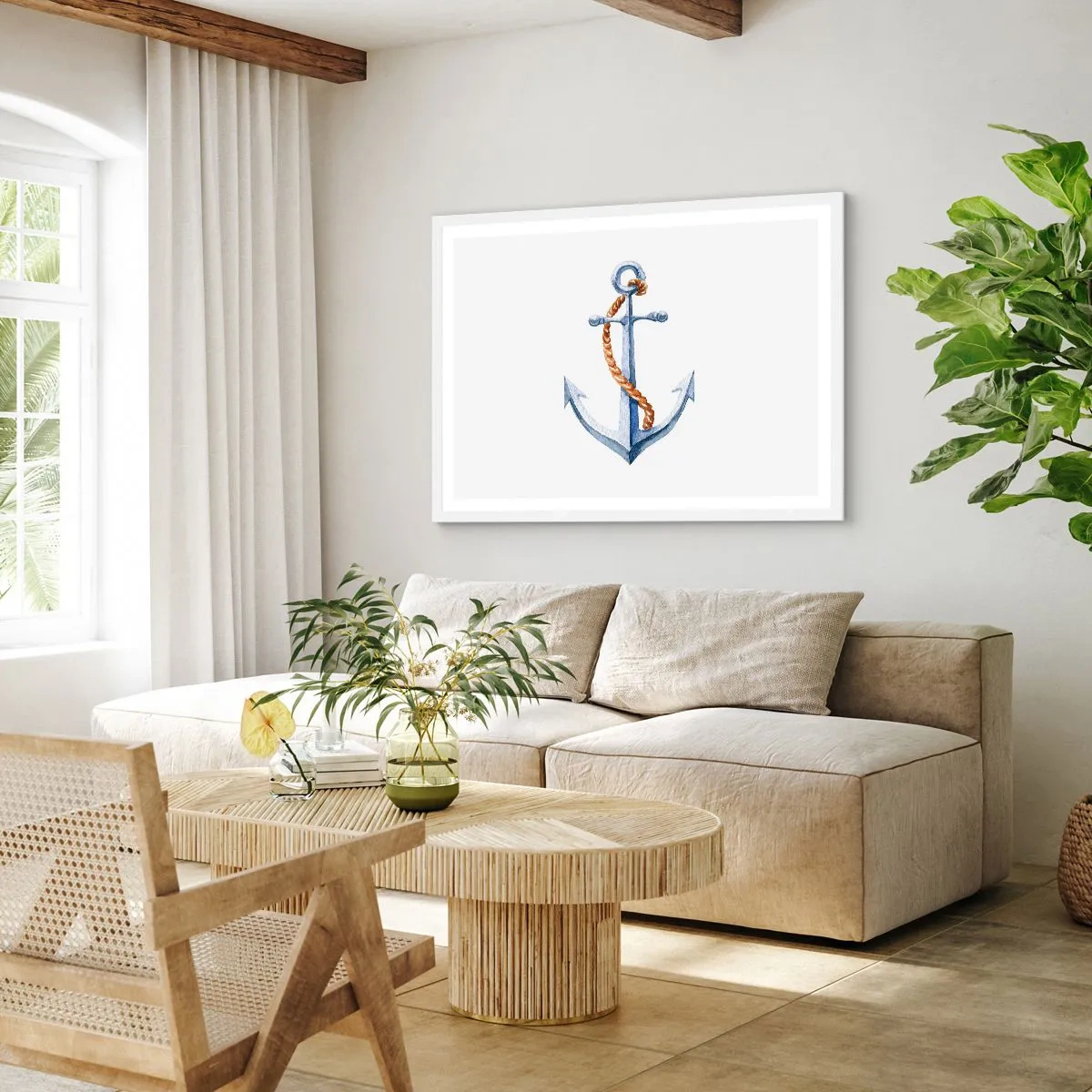 Plakát v bílém rámu - Ahoj, dobrodružství! - 70x50 cm