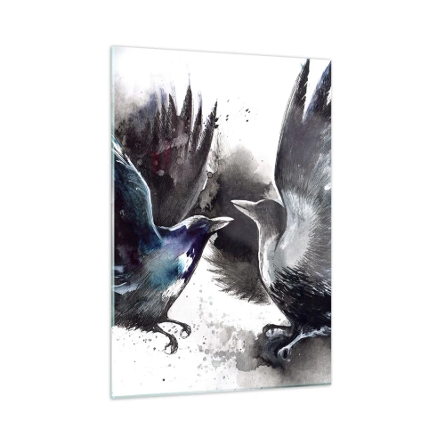 Obraz na skle - Havran havranovi… - 50x70 cm