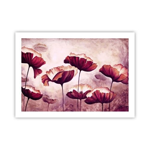 Plakát - Červený a bílý plátek - 70x50 cm