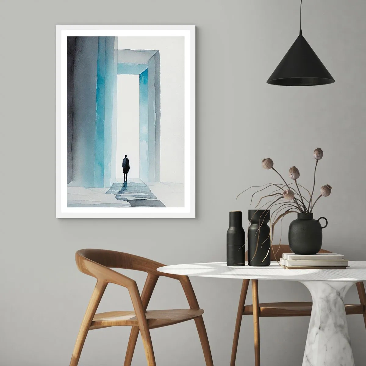 Plakát v bílém rámu - Žij bez omezení - 30x40 cm