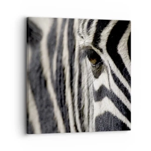 Obraz na plátně - Portrét s pruhy - 30x30 cm