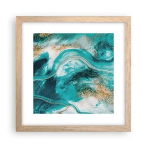 Plakát v rámu světlý dub - Řeka zlata - 30x30 cm