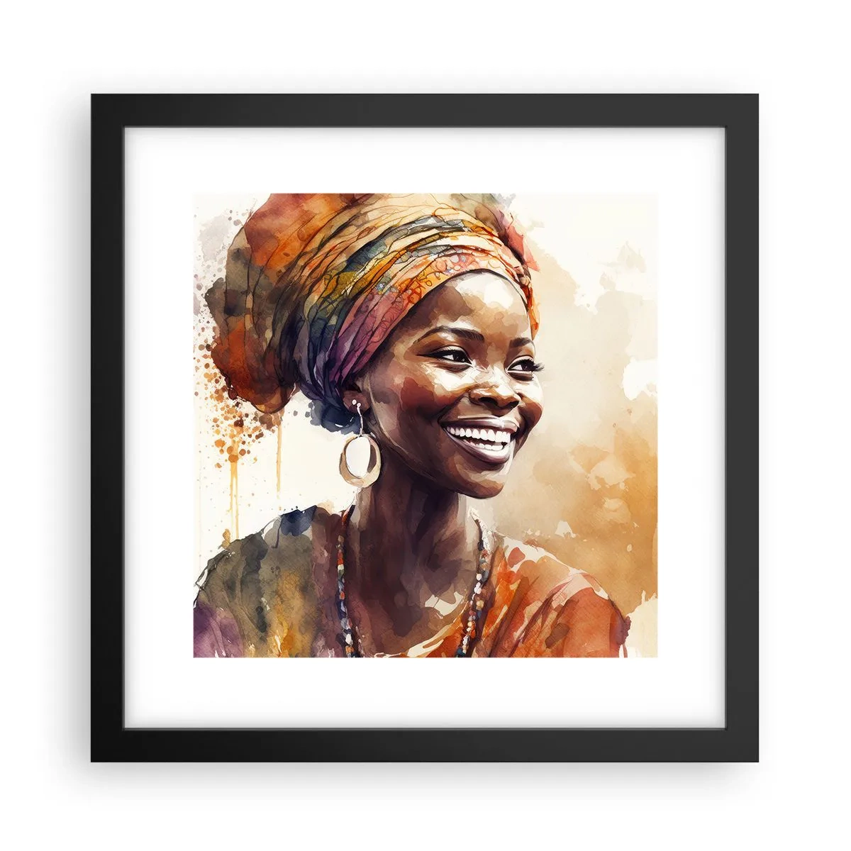 Plakát v černém rámu - Africká královna - 30x30 cm