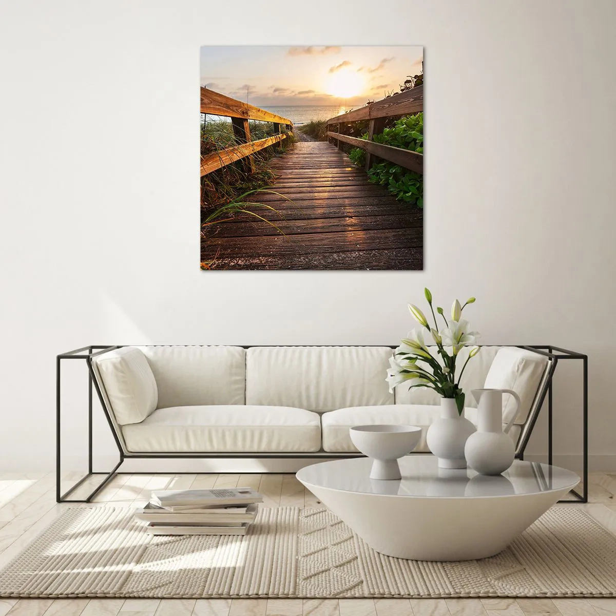 Obraz na skle - A přímo ke břehu - 70x70 cm