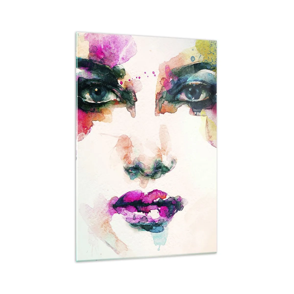 Obraz na skle - Portrét malovaný duhou - 70x100 cm