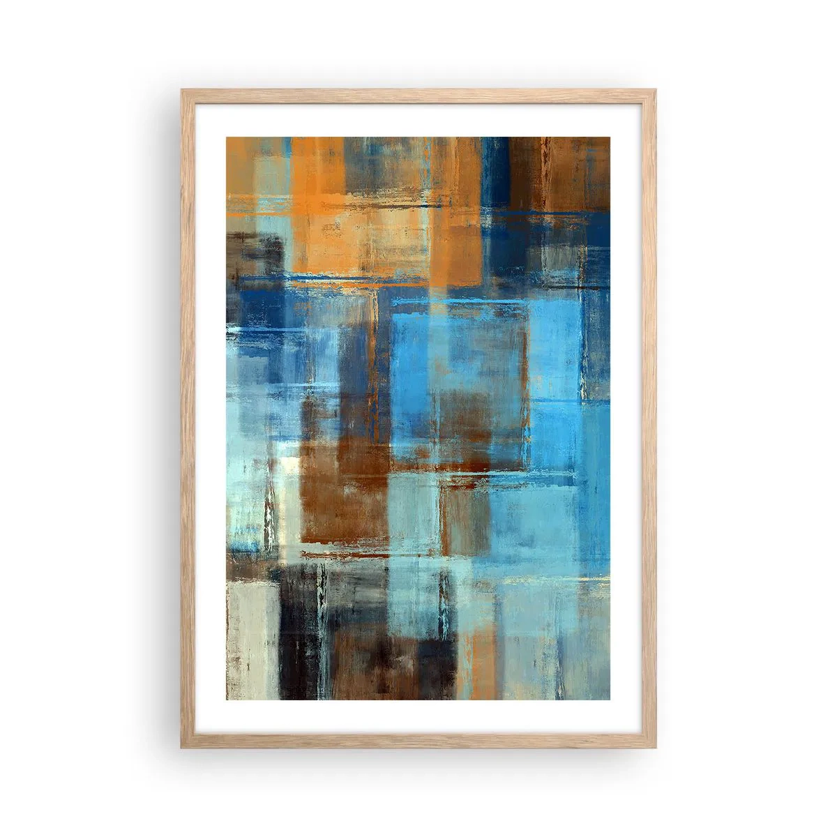Plakát v rámu světlý dub - Přes modrý závoj - 50x70 cm