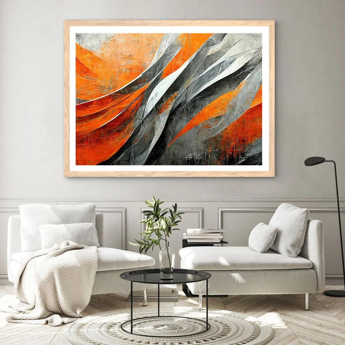 Plakát v rámu světlý dub - Žár a chlad - 40x30 cm