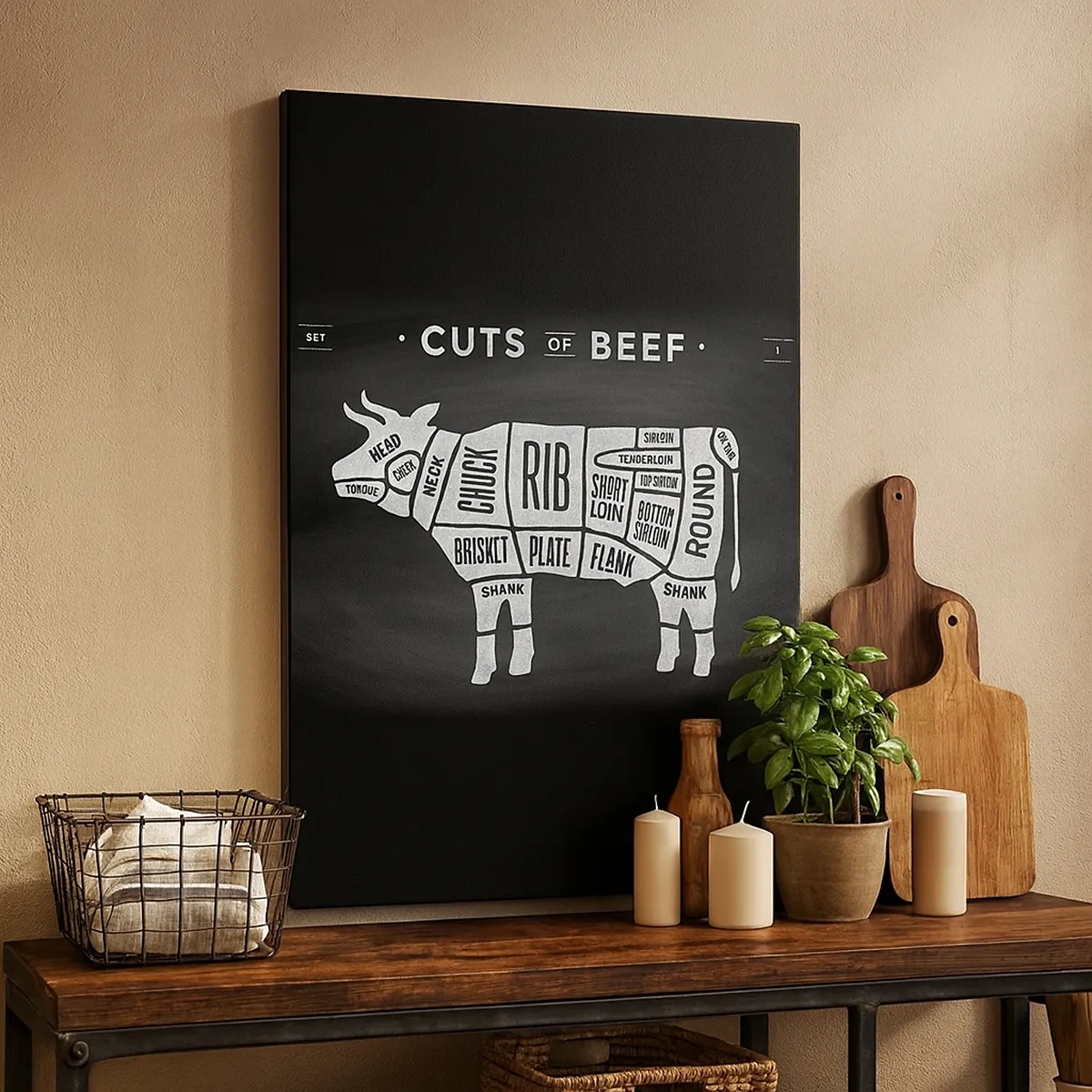 Obraz na plátně - Slabikář řezníka - 50x70 cm