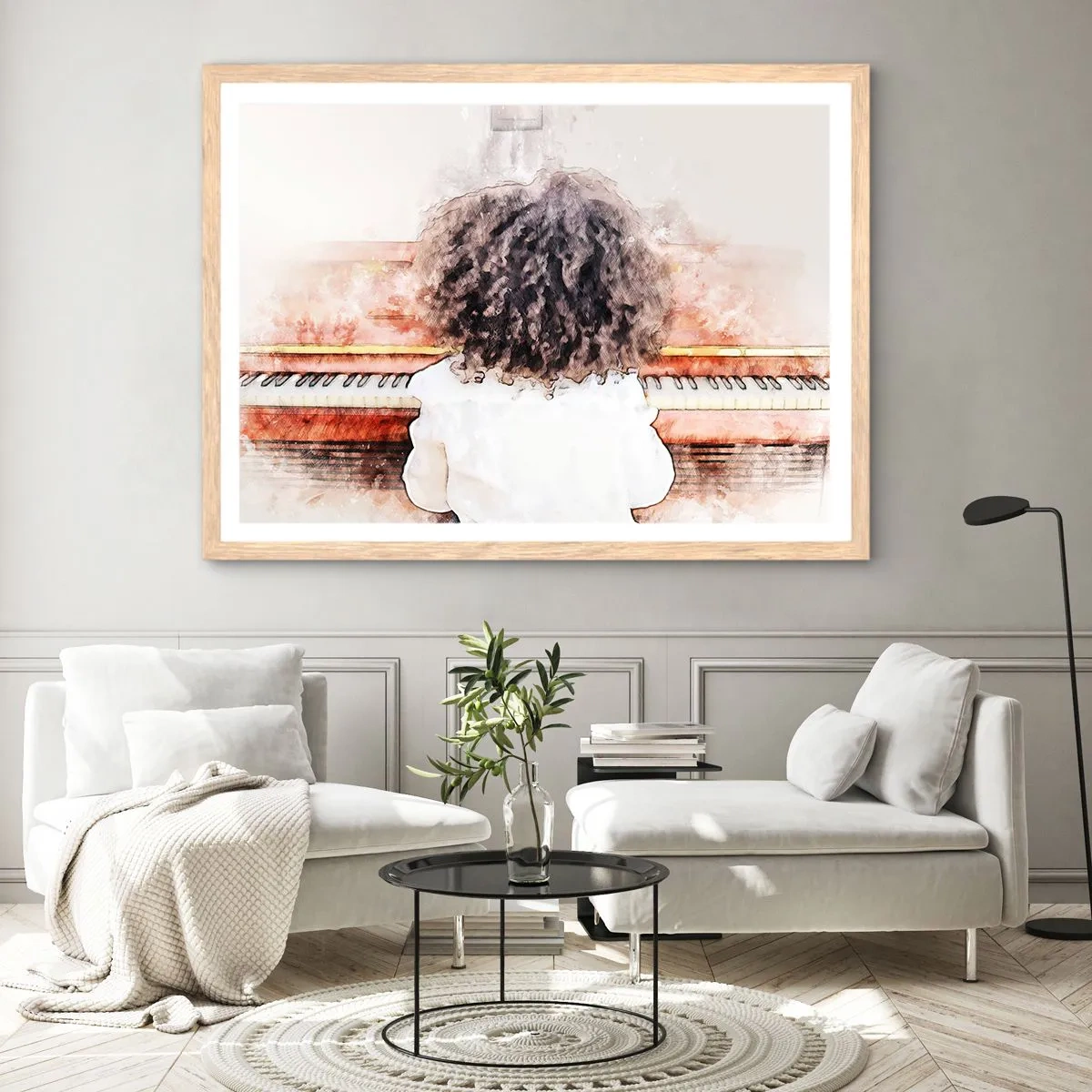 Plakát v rámu světlý dub - V novém světě - 70x50 cm