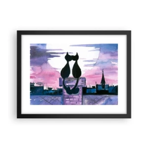 Plakát v černém rámu - Rendez-vous pod měsíčkem - 40x30 cm