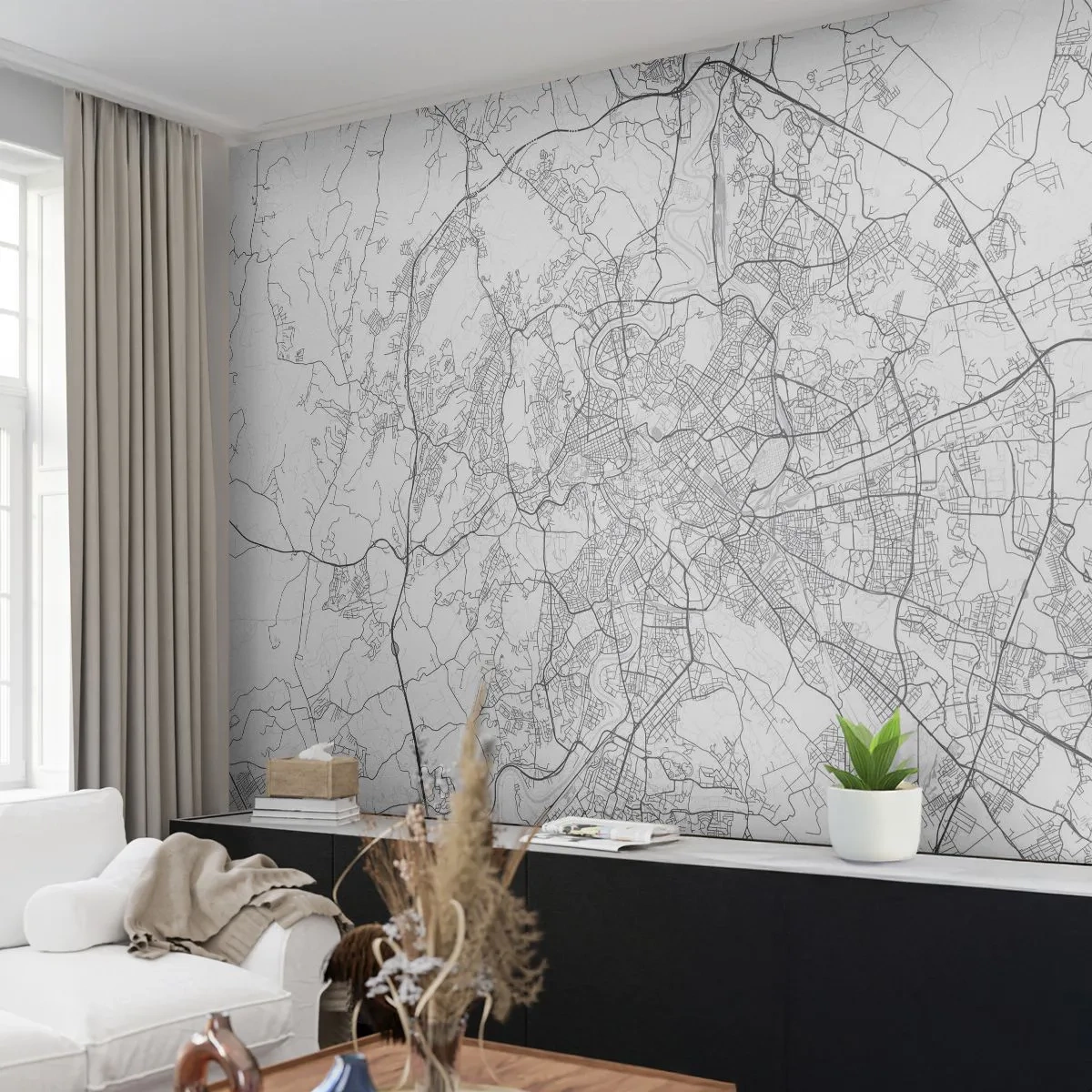Fototapeta Premium Canvas - Římský kruh - Město, Mapa města, Řím - 250x175 cm