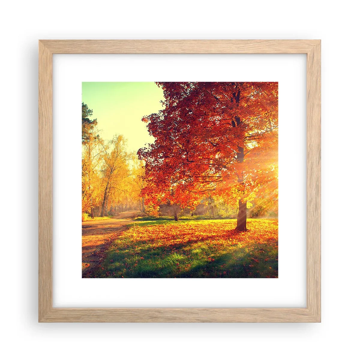 Plakát v rámu světlý dub - Rudé je krásné - 30x30 cm