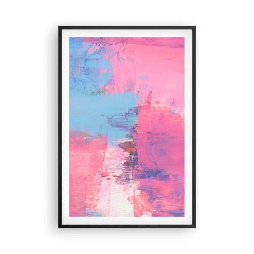 Plakát v černém rámu - Růžová, modrá a špetka světla - 61x91 cm