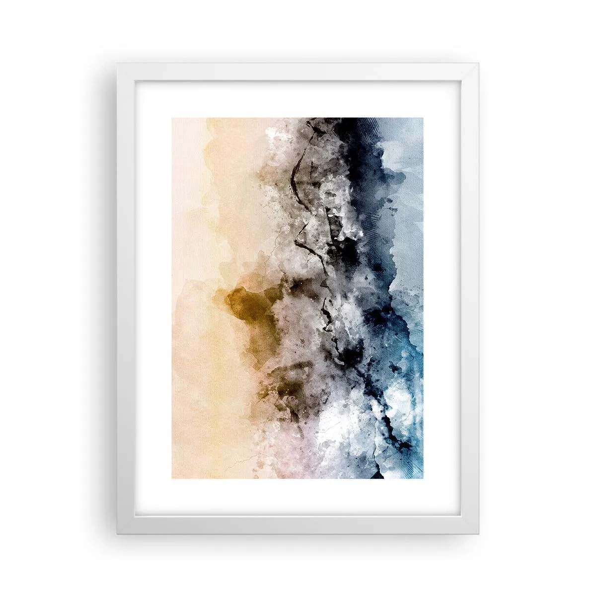 Plakát v bílém rámu - Ponořené do mračna mlhy - 30x40 cm