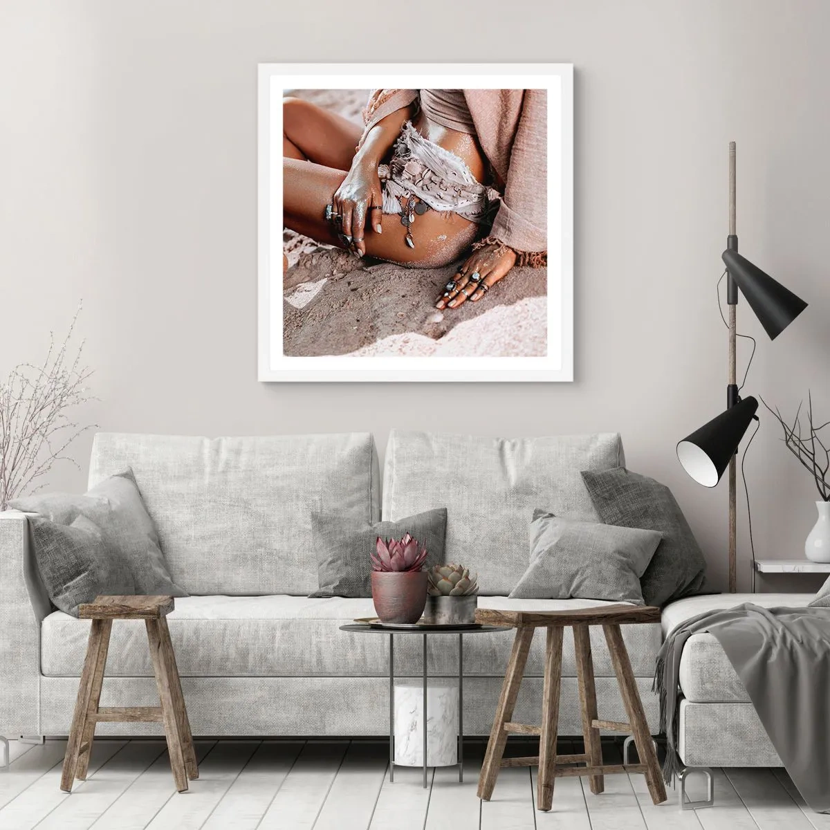 Plakát v bílém rámu - Vyplavena na břeh? - 50x50 cm