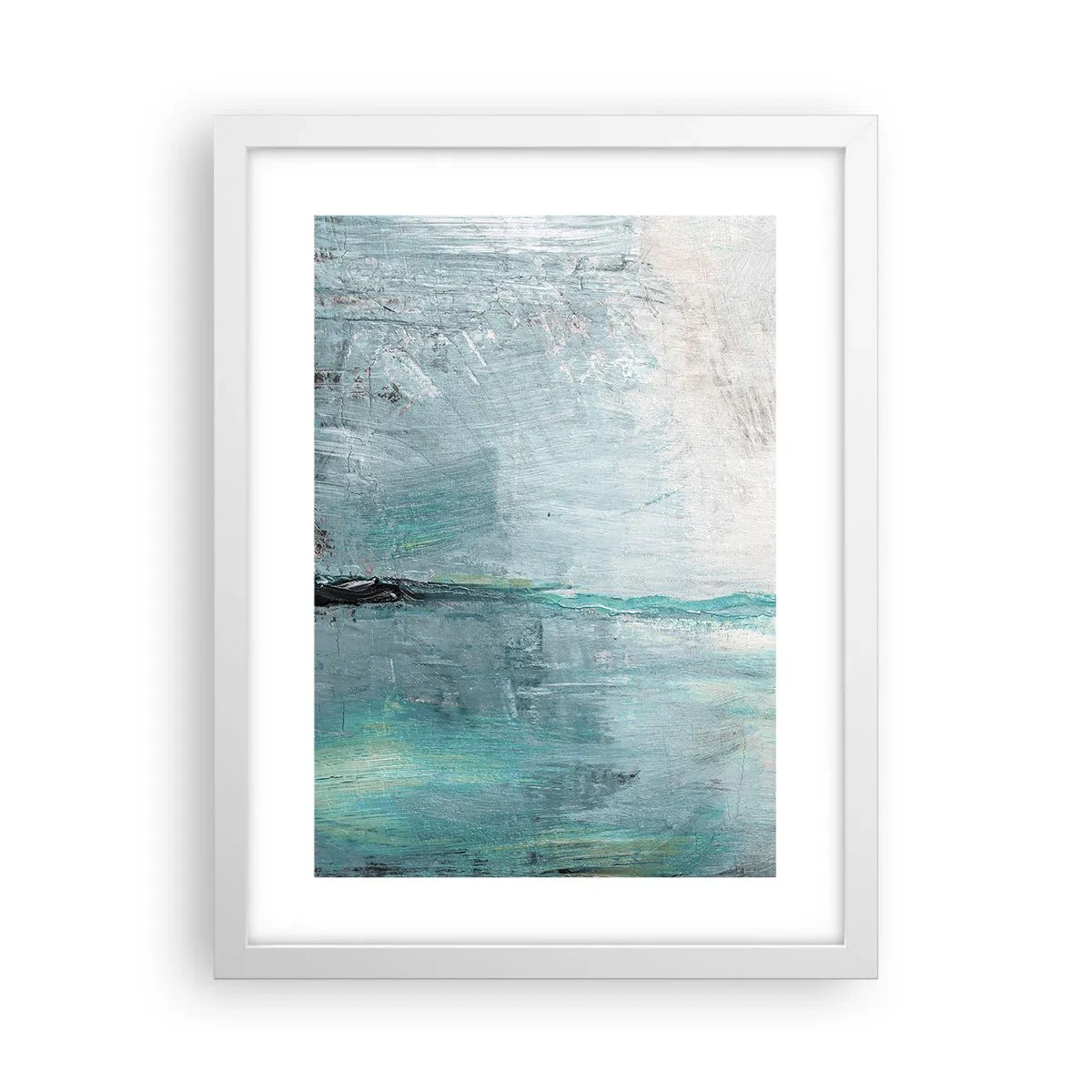 Plakát v bílém rámu - Horizontálně v modři - 30x40 cm