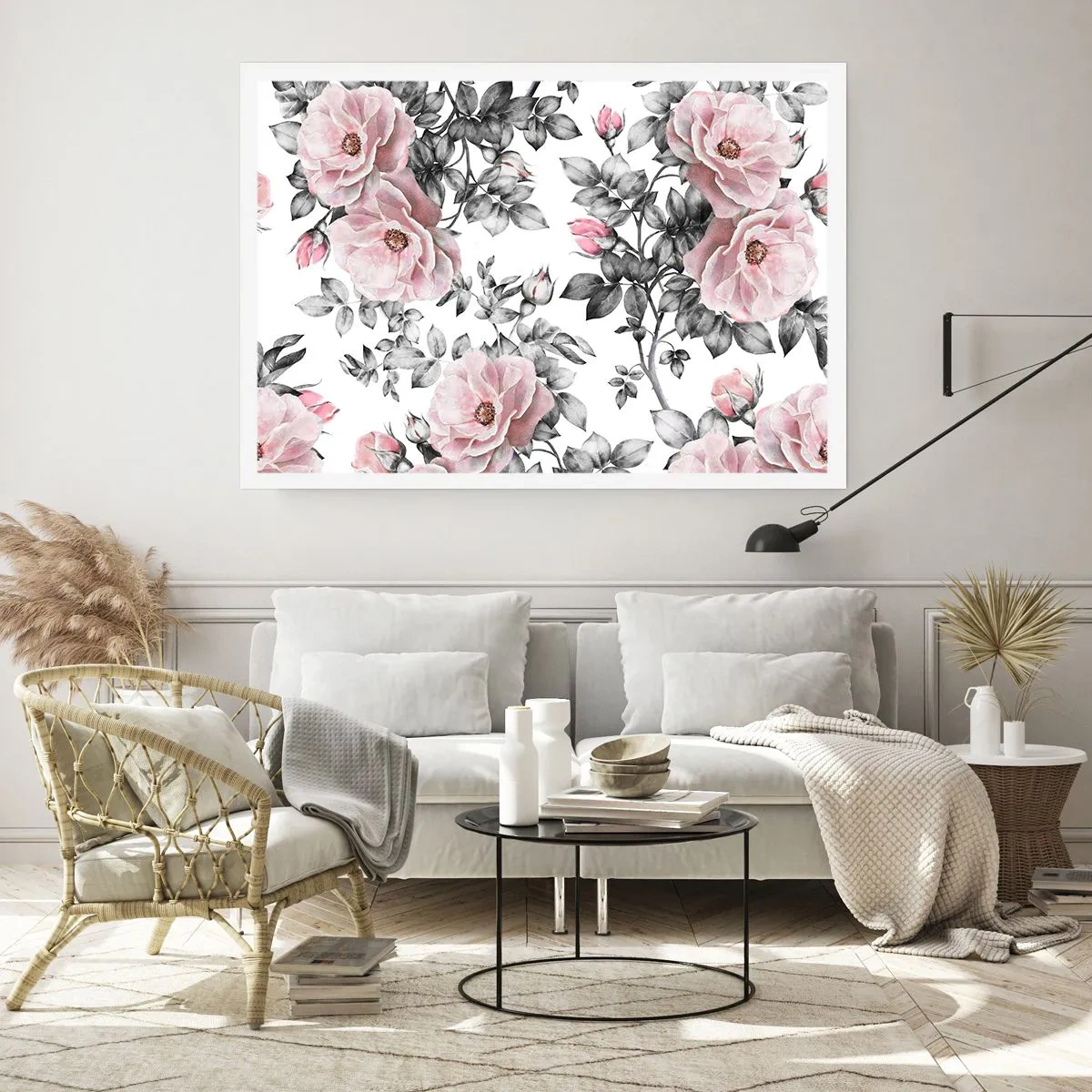 Plakát - Ztratit se v květinách růží - 70x50 cm