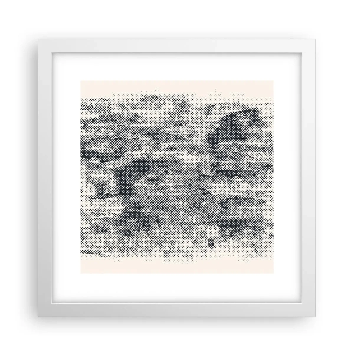 Plakát v bílém rámu - Mlžná kompozice - 30x30 cm