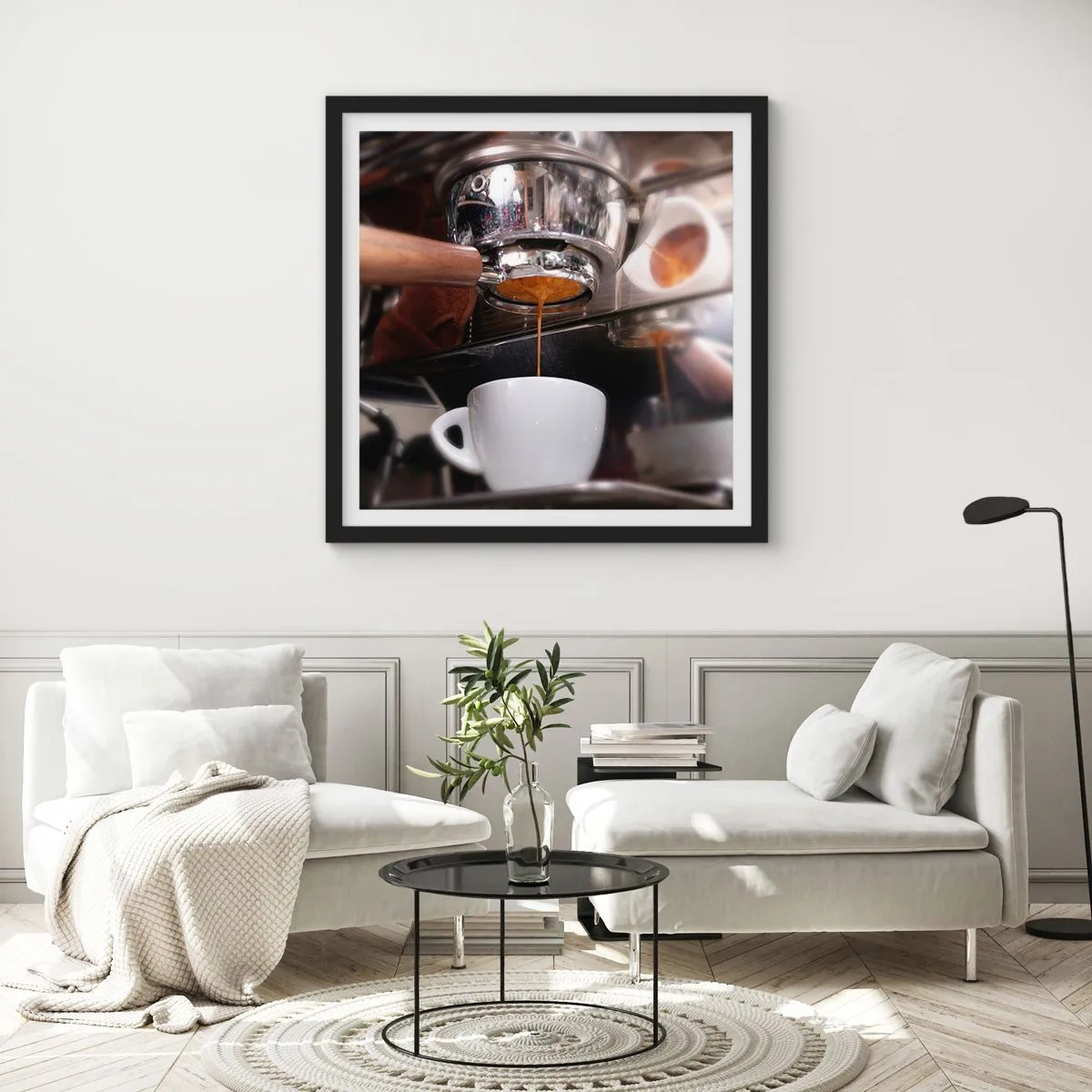 Plakát v černém rámu - Dobrá chvíle dne - 60x60 cm