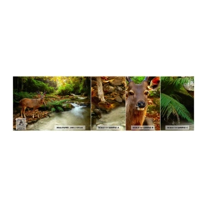 Vzor Fototapety Samolepicí Deluxe Sticker - Vítám v mém světě - Krajina, Zvířata, Jelen - 100x30 cm